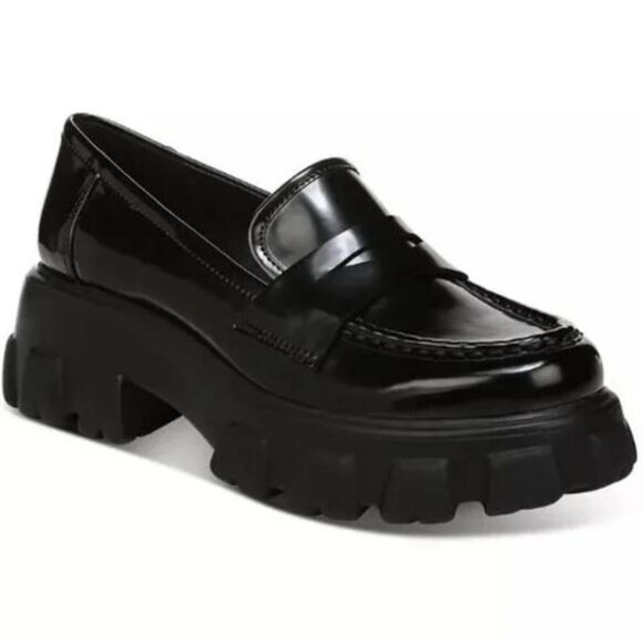 Bar III Shoes - Bar III Women's Paz Lug Sole Slip Resistant Penny Loafers Black Size 9M NWB